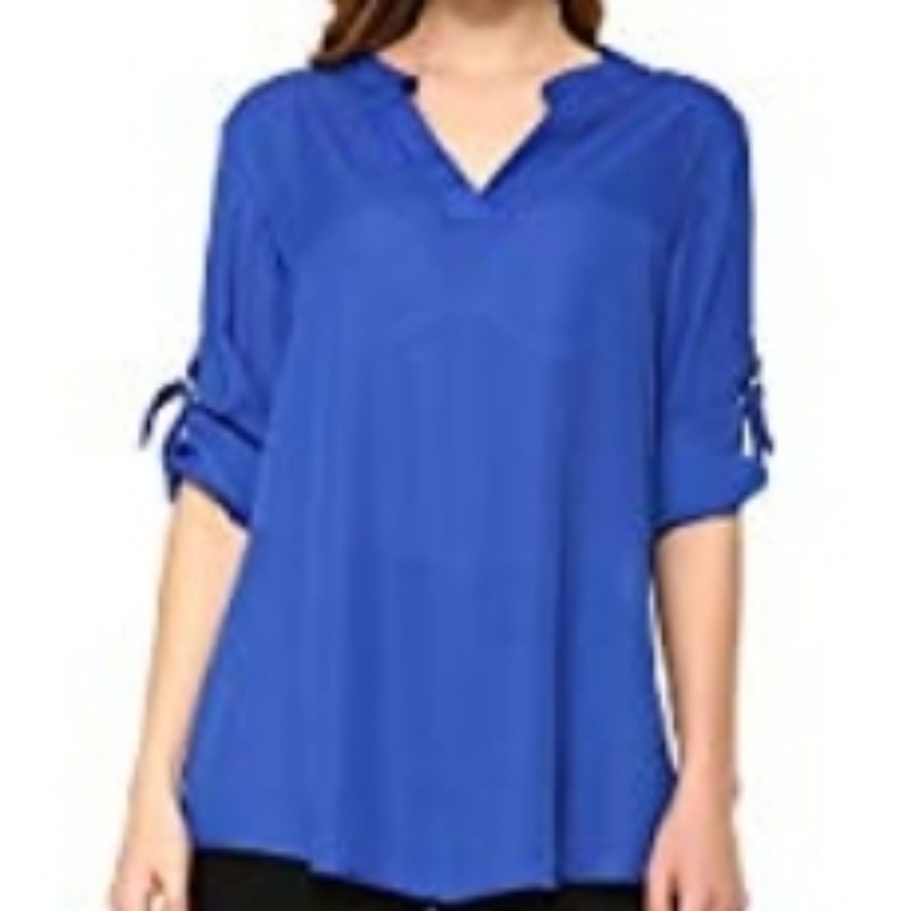 NWT semi sheer blue top